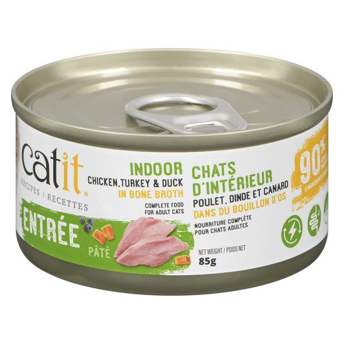 Catit Recipes Complete Food for Adult Cats Entrée Pâté Chicken, Turkey & Duck in Bone Broth 85 g