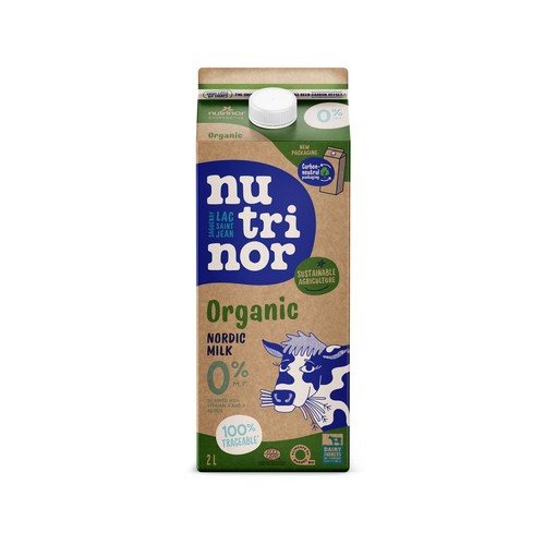 Nutrinor Organic 0% Skimmed Milk Nordic 2 L
