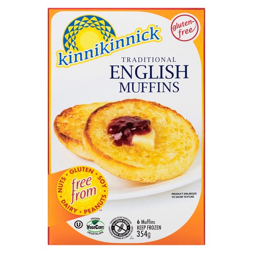 Kinnikinnick Foods Frozen English Muffins Traditional 354 g