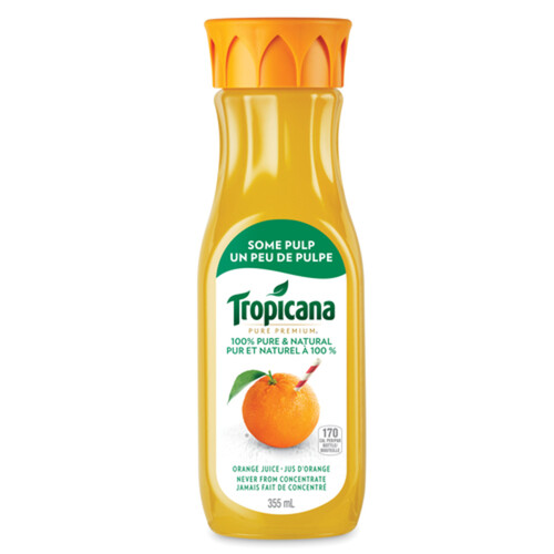 Tropicana Pure Premium Orange Juice With Some Pulp 355 ml