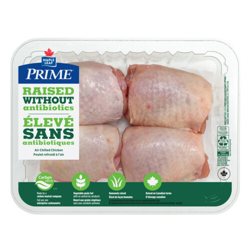 Prime Chicken Thighs Bone-in Raised Without Antibiotics 604 g