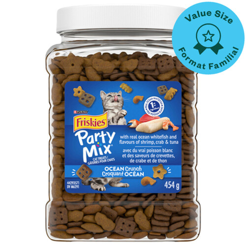 Friskies Cat Treats Party Mix Ocean Crunch With Real Ocean Whitefish 454 g