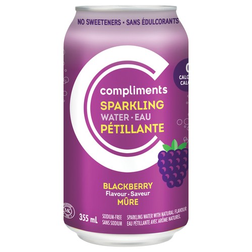 Compliments Blackberry Sparkling Water 355 ml