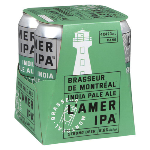 Brasseur De Montreal L'Amer IPA Beer 6.8% Alcohol 4 x 473 ml (cans)