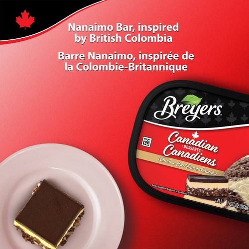 Breyers Canadian Desserts Nanaimo Bar Light Ice Cream Locally Inspired 1.41 L