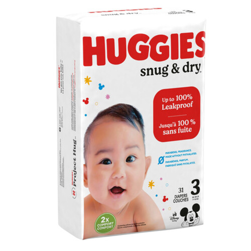 Huggies Snug & Dry Diapers Size 3 31 Count