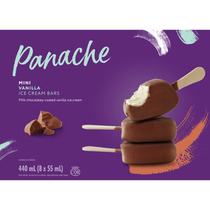 Panache Mini Ice Cream Bars Vanilla & Milk Chocolate 8 x 55 ml