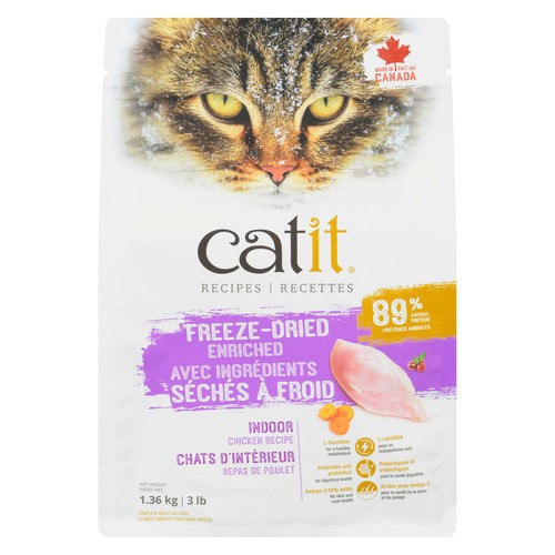 Catit Dry Cat Food Freeze-Dried Indoor Chicken Recipe 1.36 kg