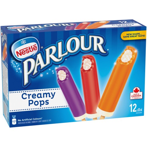 Nestle Parlour Frozen Dessert Bars Creamy Pops 12 Pack 720 ml