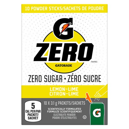 Gatorade G Zero Electrolyte Powder Lemon Lime 10 x 3.1 g