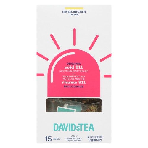 Davids Tea Organic Caffeine Free Cold 911 Soothing Minty Relief 18 g