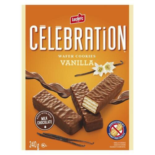 Leclerc Celebration Peanut-Free Wafer Cookies Vanilla 240 g