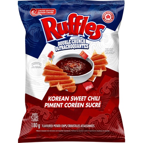 Ruffles Potato Chips Double Crunch Korean Sweet Chili Flavoured 180 g