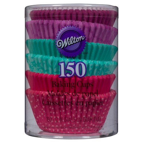 Wilton Pink Turquoise Purple Baking Cups 150 EA