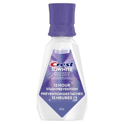 Crest 3D White Brilliance Mouthwash 12 Hour Stain Prevention 473 ml