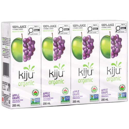 Kiju Organic Fruit Juice Apple Grape 4 x 200 ml