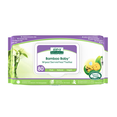 Aleva Naturals Bamboo Baby Wipes 80 Count