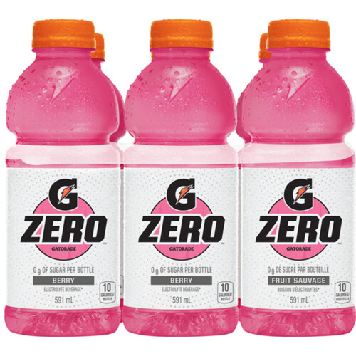 Gatorade Zero Sports Drink Berry 6 x 591 ml (bottles)