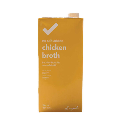 Longo's Essentials Chicken Broth No Salt Added 946 ml