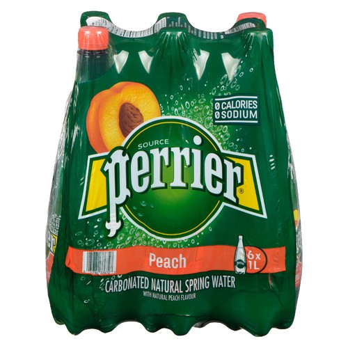 Perrier Carbonated Water Peach 6 x 1 L