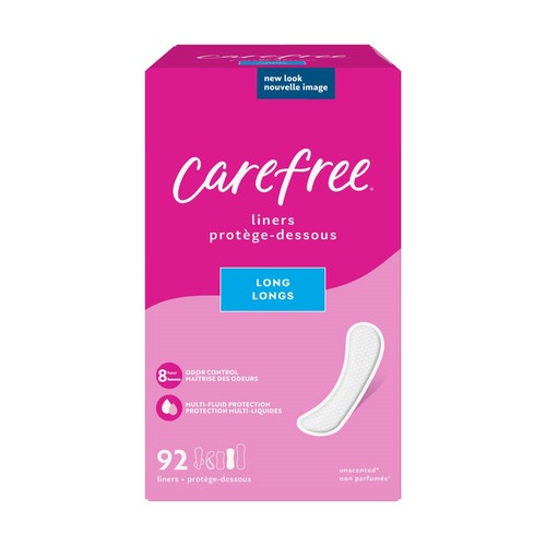 Carefree Panty Liners Long Unscented 92 Count