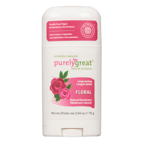 Purelygreat Long Lasting Natural Deodorant Stick Floral 75 g