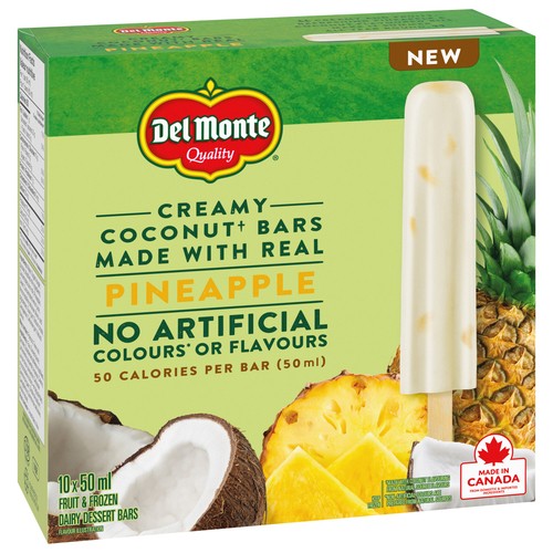 Del Monte Frozen Dessert Bars Pineapple Coconut 10 x 50 ml