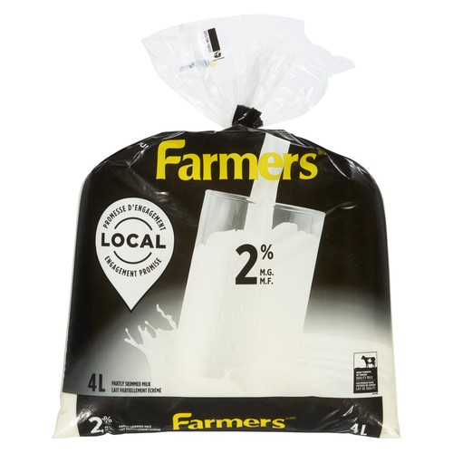 Farmers 2% Milk Polybag  Partly Skimmed 4 L