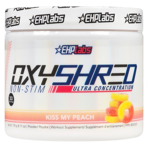 EHP Labs OxyShred Workout Supplement Powder Non-Stim Kiss My Peach 175 g