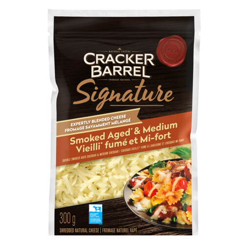 Cracker Barrel Signature Shredded Cheese Smoked Aged Medium 300 g