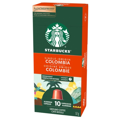 Starbucks Nespresso Coffee Pods Colombia Blend Medium Roast 10 Capsules 57 g