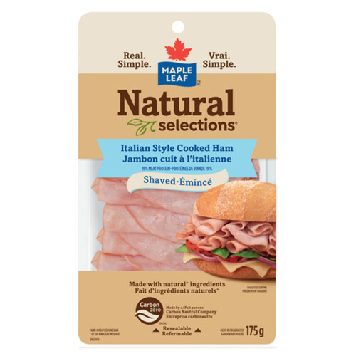 Maple Leaf Natural Selections Deli Shaved Ham Italian Style 175 g