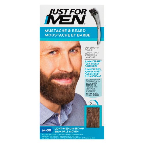 Just For Men Multiple Application Kit Mustache & Beard Light Medium Brown