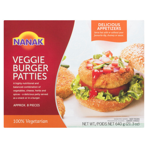 Nanak Frozen Veggie Burger Patties 640 g