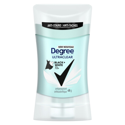 Degree Ultra Clear Antiperspirant Stick Odour Protection Deodorant Black + White 48 g
