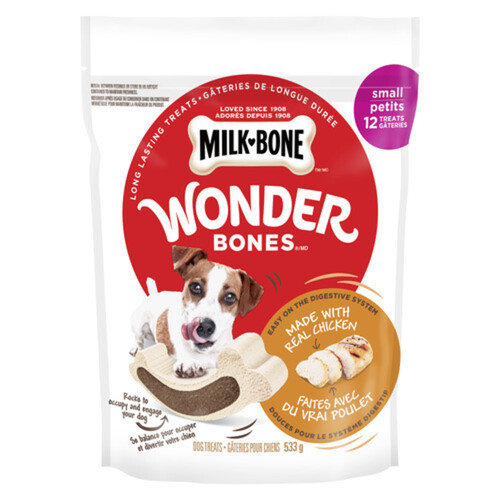 Milk-Bone Wonder Bones Dog Treats Small Breed With Real Chicken 533 g