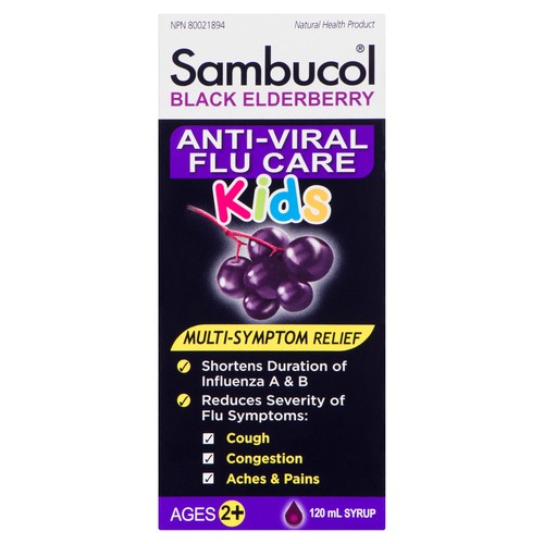 Sambucol Kids Anti-Viral Flu Care Syrup Black Elderberry 120 ml