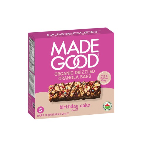 MadeGood Granola Bars Birthday Cake Chocolate Drizzled 5 x 24 g