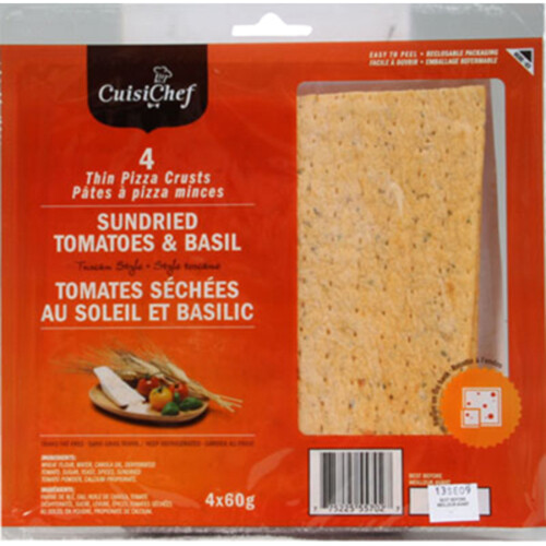 CuisiChef Pizza Crusts Sundried Tomato And Basil Thin 240 g  