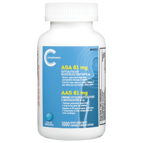 Compliments 81 mg ASA 1000 EA