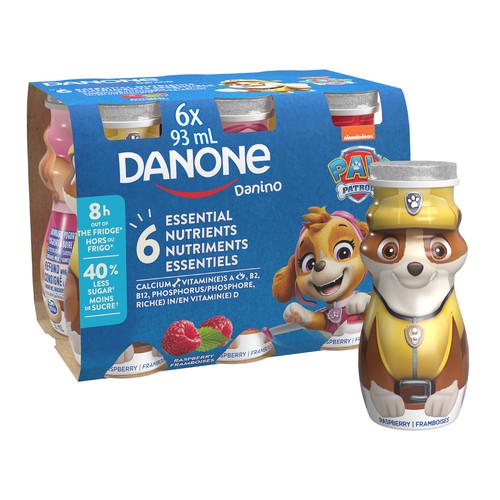 Danino Drinkable Yogurt Raspberry Flavoured 6 x 93 ml (bottles)