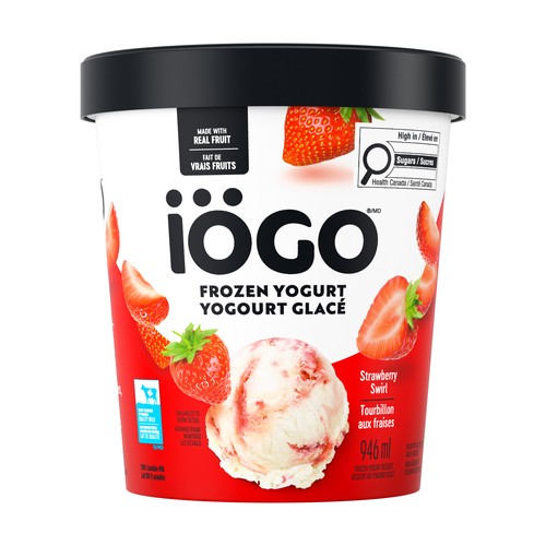IOGO Frozen Yogurt Real Fruit Strawberry Swirl 946 ml