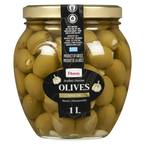 Pilaros Green Olives With Garlic 1 L