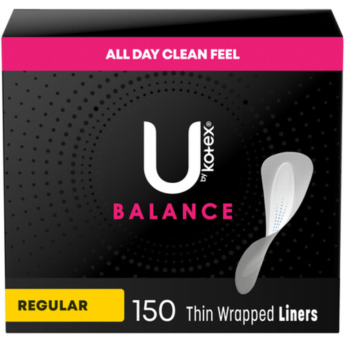 U by Kotex Balance Barely There Liners Regular 150 Count