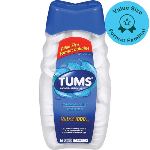 Tums Antacid Tablets Ultra Strength Peppermint Value Size 160 Count