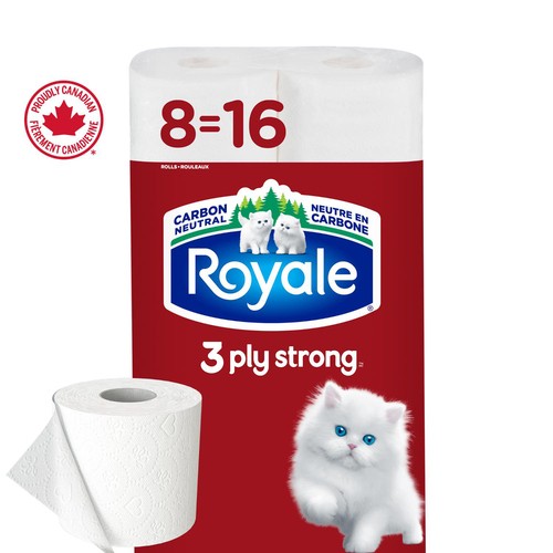 Royale Toilet Paper Strong 3-Ply 8 Rolls x 165 Sheets 