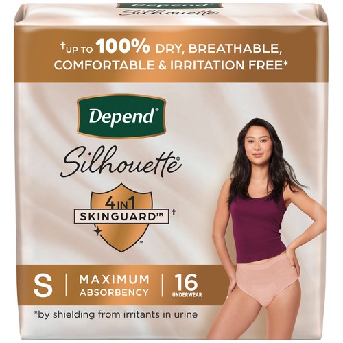 Depend Silhouette Adult Incontinence Underwear Pink Small 16 Count