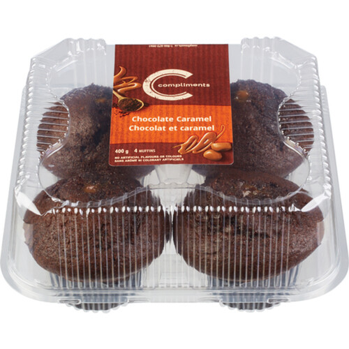 Compliments Muffins Chocolate Caramel  4 x 100 g (frozen)