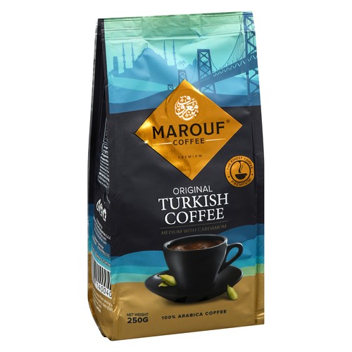 Marouf Coffee 100% Arabica Coffee Original Turkish Medium with Cardamon 250 g