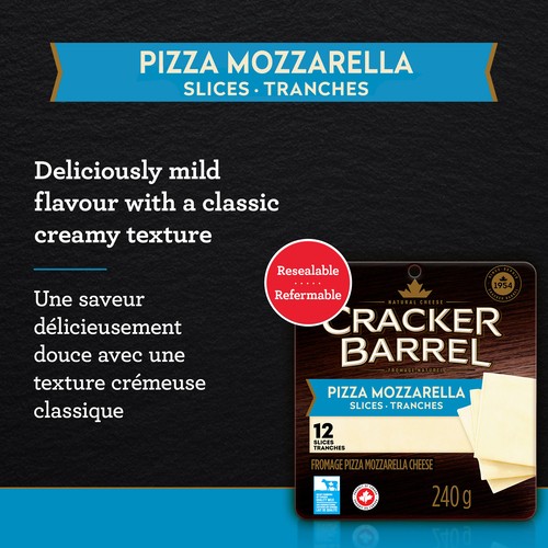 Cracker Barrel Cheese Slices Mozzarella 240 g